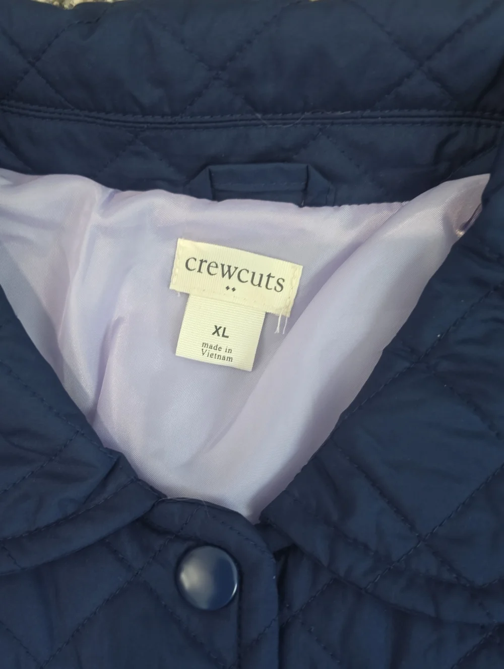 J. Crew Factory Girls Navy Blue Quilted Barn Jacket Coat Size XL